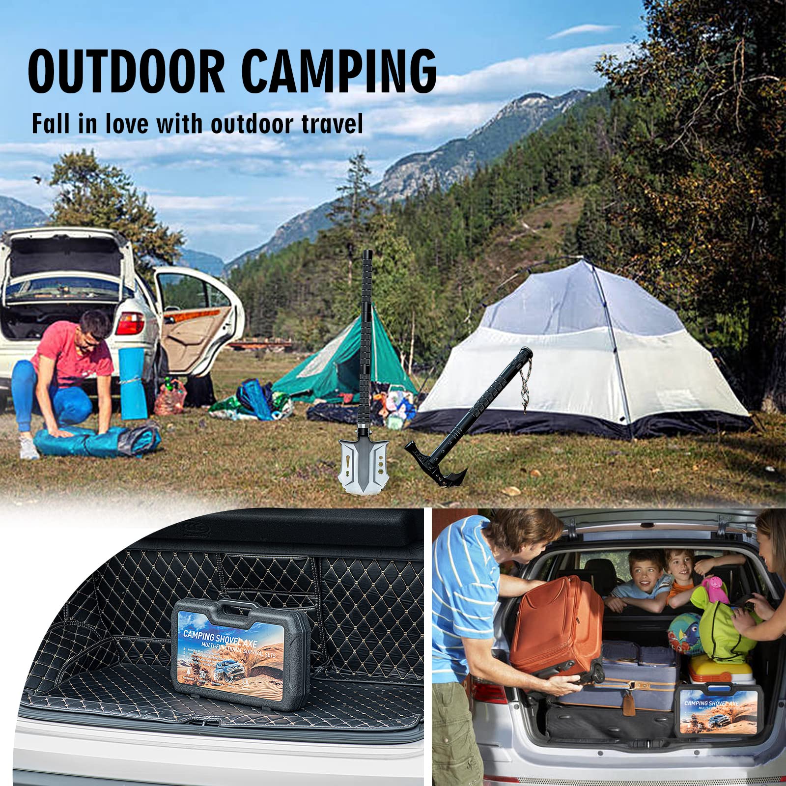 HUZSV Camping Shovel Axe Outdoor Survival Shovel Set